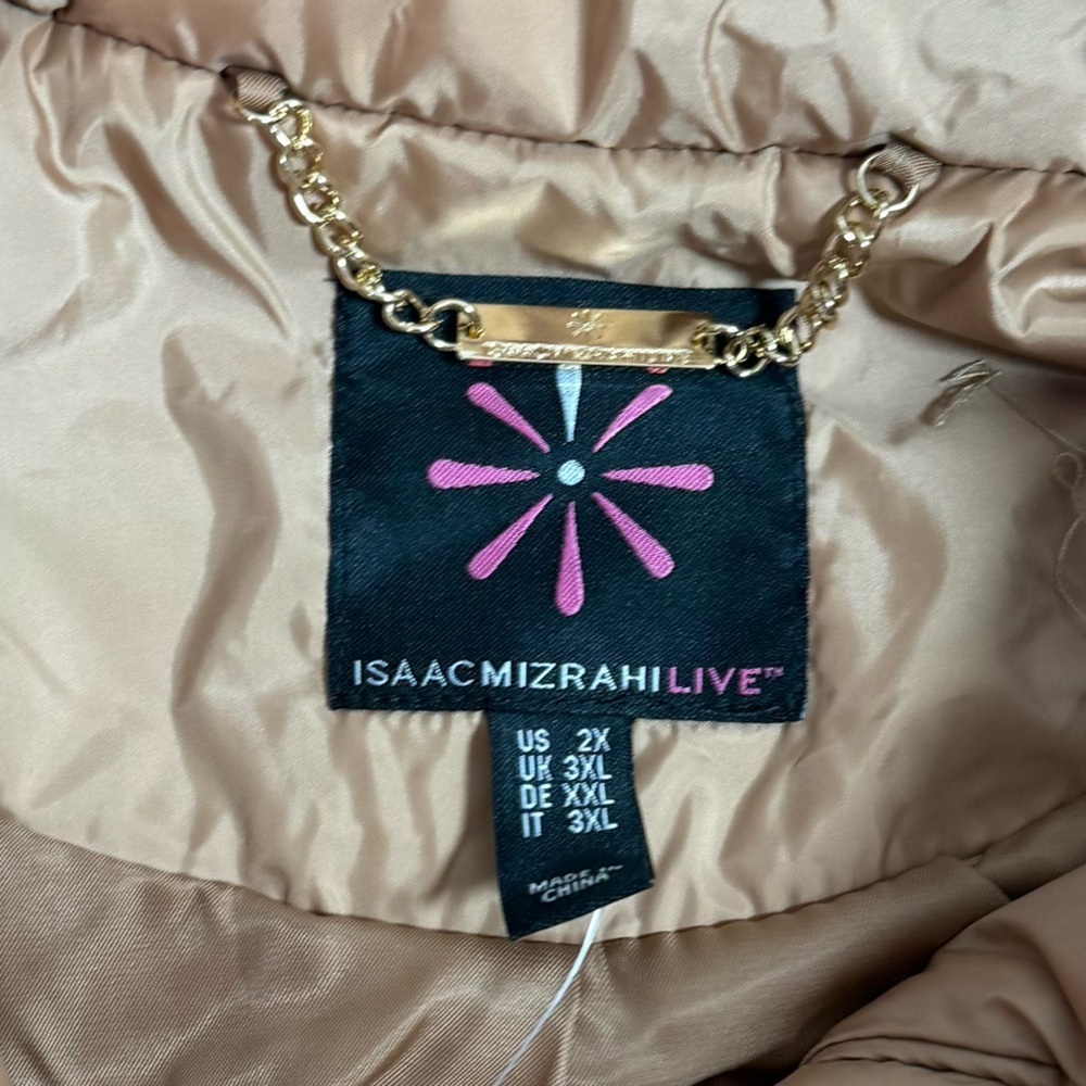 Isaac Mizrahi Live! Boucle Belted Jacket in Camel Size 2X - Picture 4 of 10
